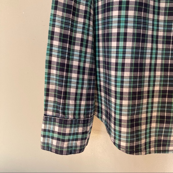 GAP Navy Green White Plaid Shirt EUC - Picture 4 of 4